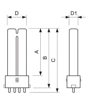 UV лампа 9W тип 4-Pin 2G7 Base