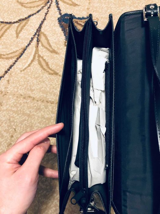 Geanta business piele neagra