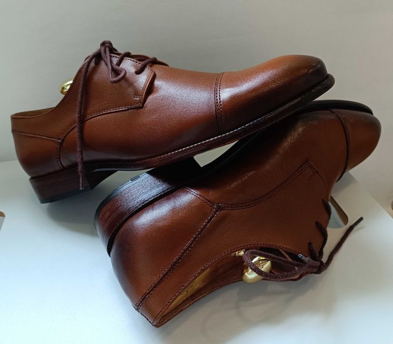 Pantofi derby 41 cap toe premium Oliver Jacob NOI piele naturala moale