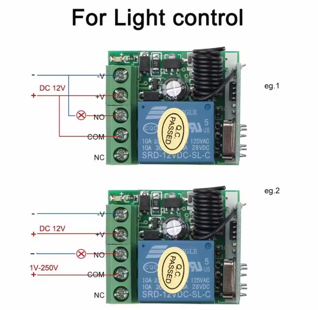 Модул с дистанционно управление-едноканално реле 12v.