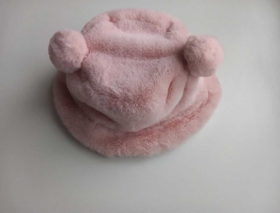 Детска зимна шапка за момиченце - мече размер 98-110см - 3-4г.