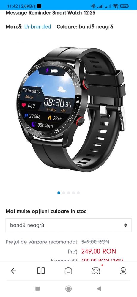 Smartwatch HW20 nou, in cutie.