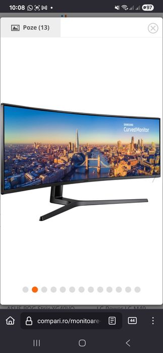 Monitor Samsung C49J890DKU ecran curbat 49 inch nou