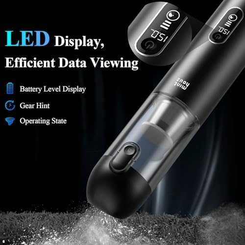 Нова Безжична прахосмукачка за кола, офис и дом – 20kPa LED мощност