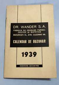 Calendar de buzunar 1939 perioada interbelica