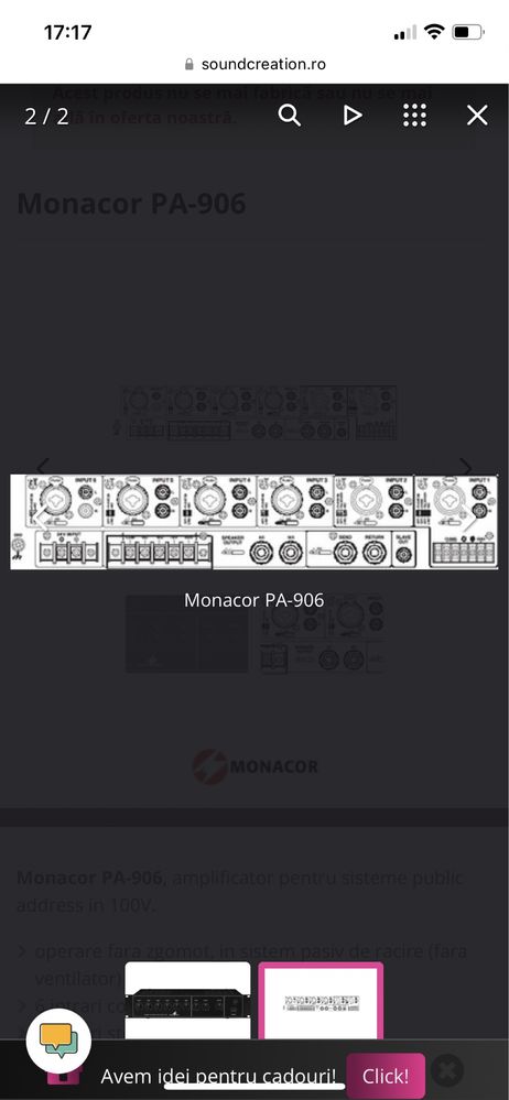 Amplificator monacor Pa906