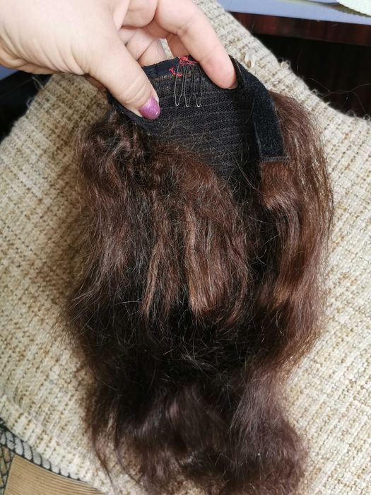 Coada de par natural, castaniu