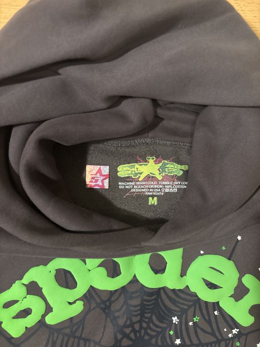 Sp5der hoodie сиво/зелено