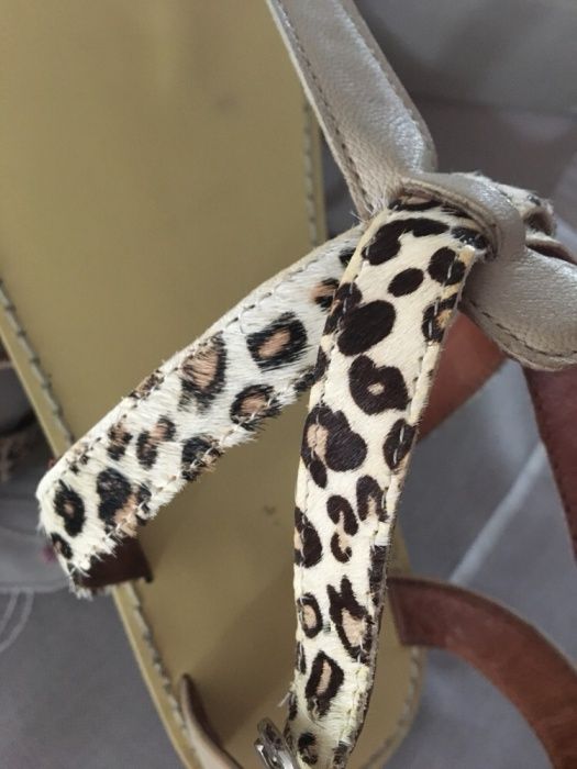 Sandale piele joase Cafe Noir, mar. 39, leopard, animal print, ponei