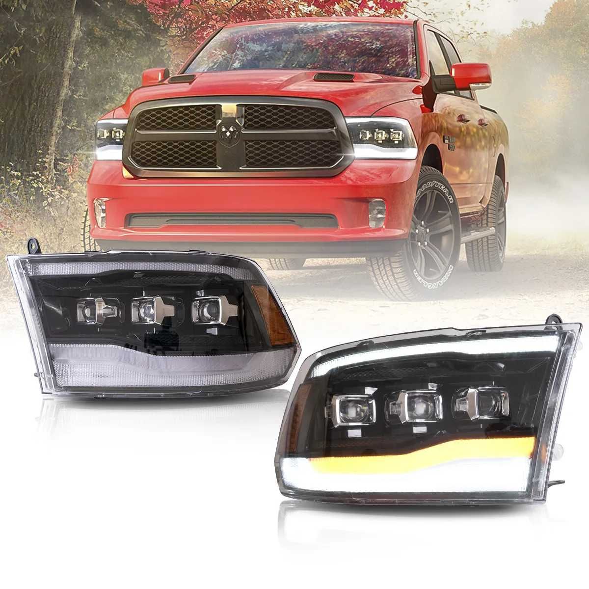 Комплект LED MATRIX фарове с динамични мигачи за Dodge Ram 2009 - 2018