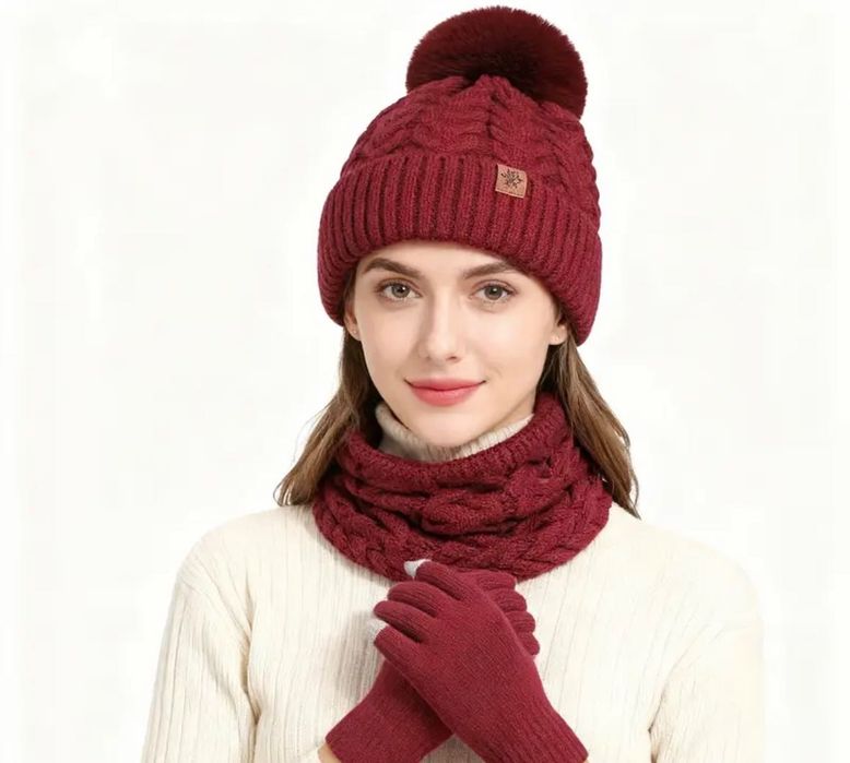 „Топъл зимен комплект – Шапка + Ръкавици с touch-screen (унисекс)“