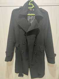 Дамско черно палто размер S