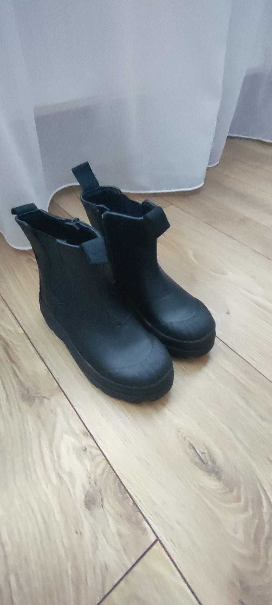 Ghete toamne, piele sintetica, fetite, marimea 28, negre, H&M