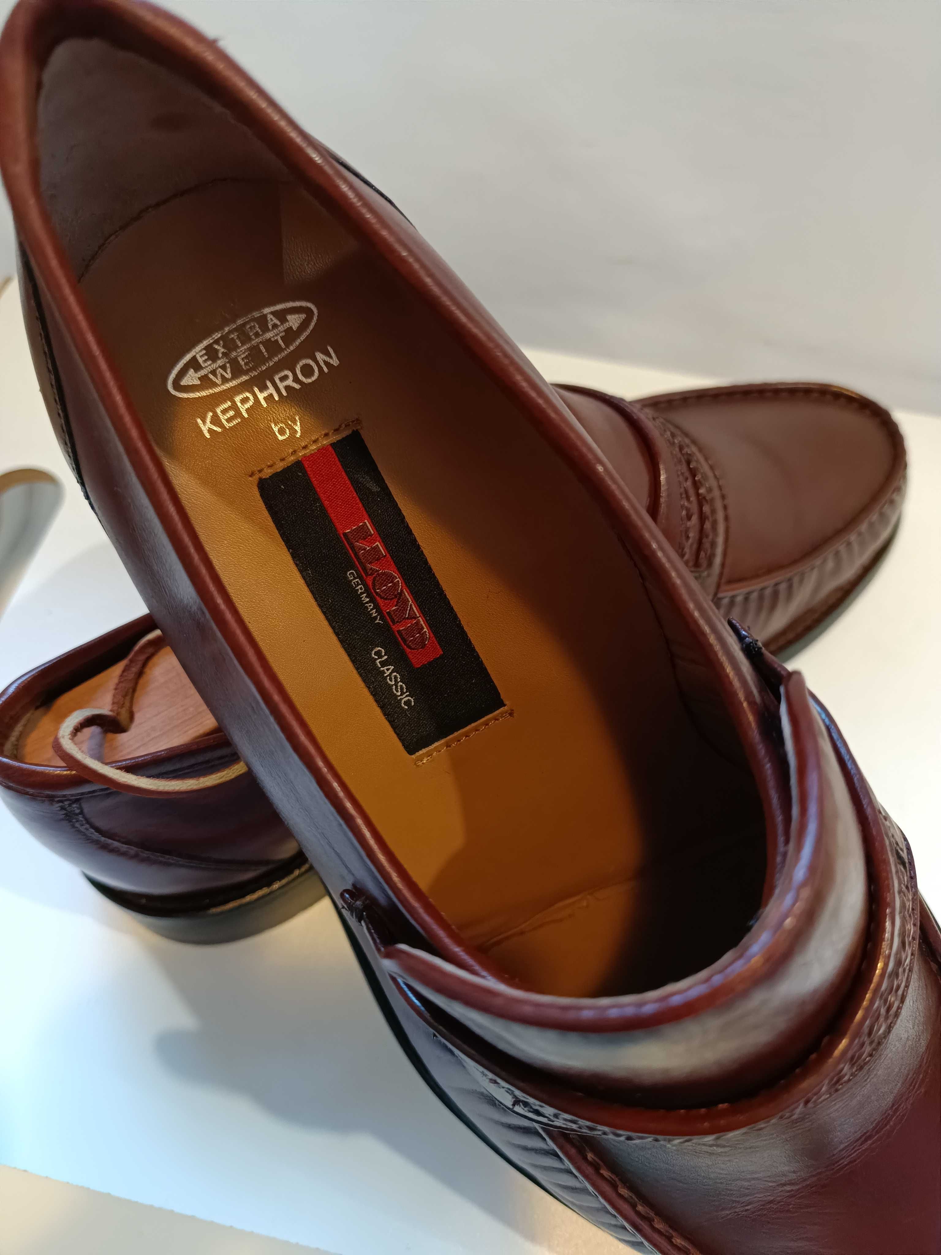 Pantofi loafer 41 41.5 lucrati manual LLOYD Germany piele naturala
