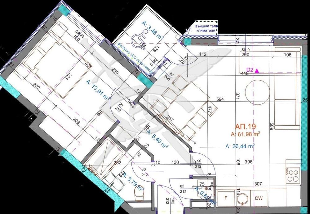 Двустаен Апартамент в Братя Миладинови 1287 - 36463