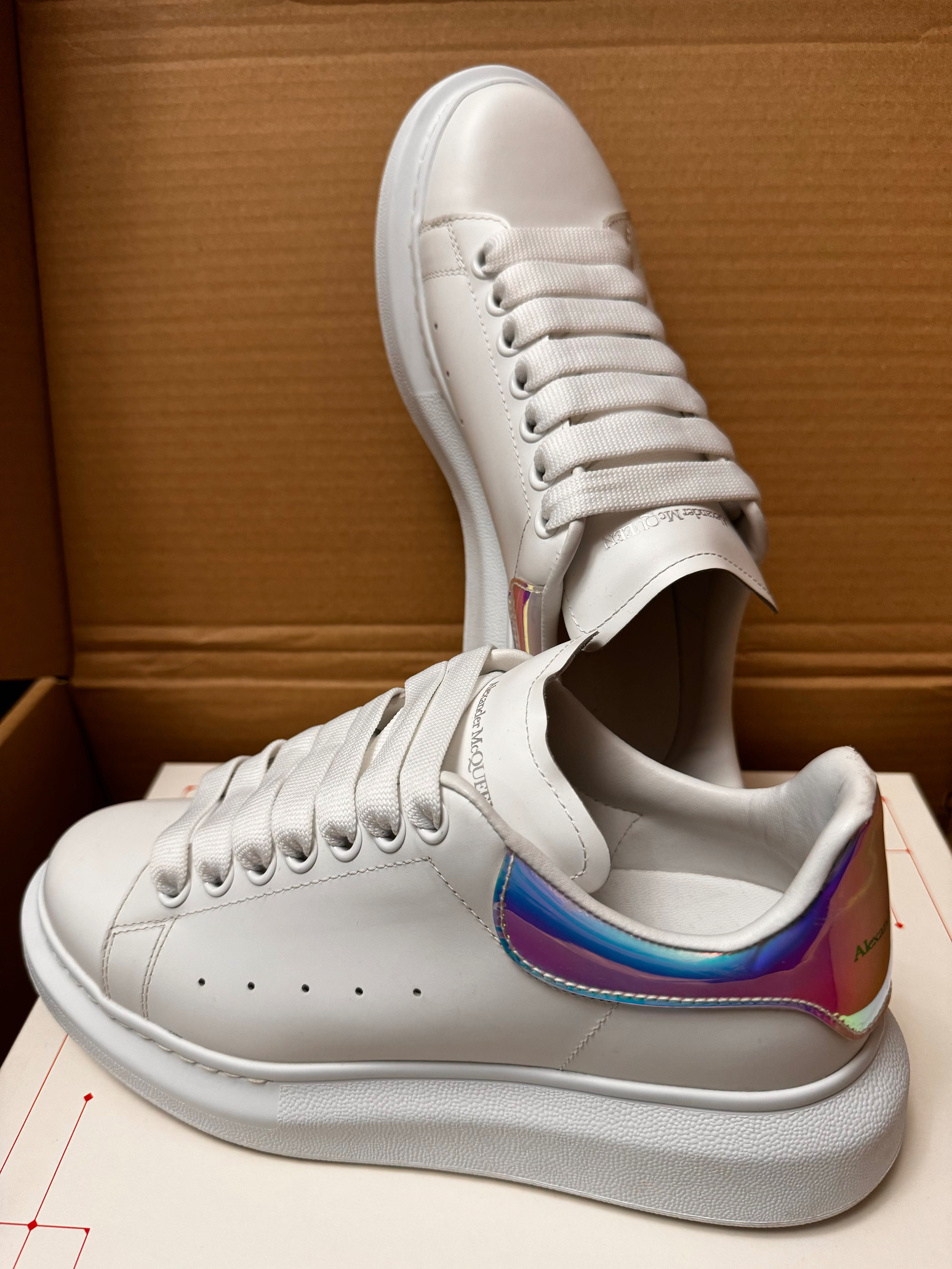 Alexander McQueen Women's Oversized Sneaker in White/shock Pink