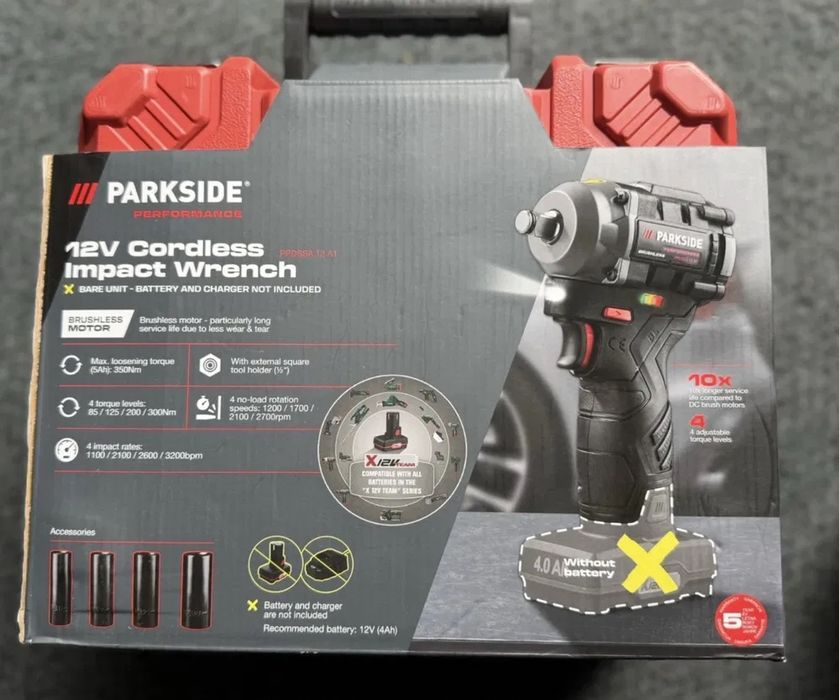 Vand pistol impact 350nm parkside performance 12v