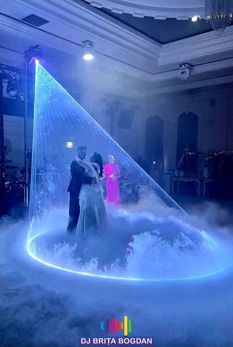 Cercul magic cu Laser si baloane de sapun cu fum FOBBLE dansul mirilor