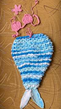 Плетен костюм русалка за бебе