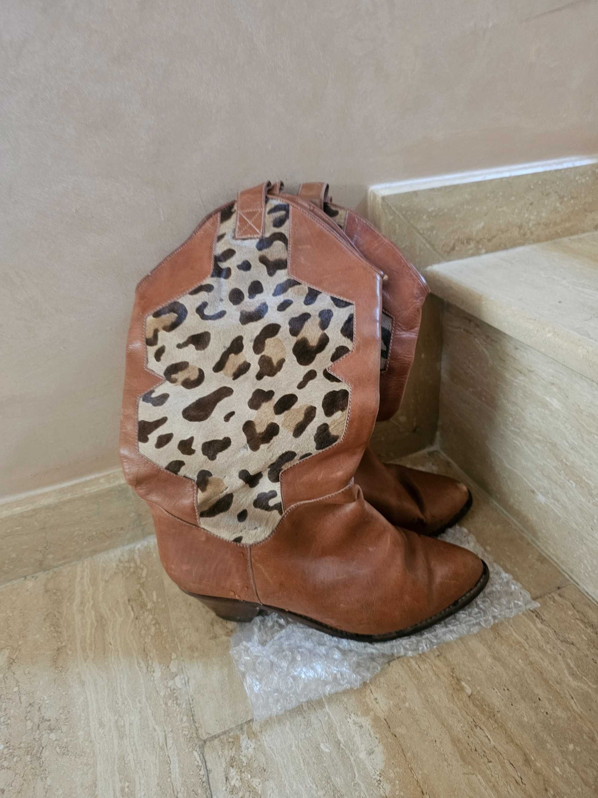 Cizme piele maro