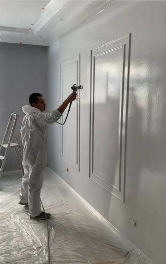 Безвоздушная Покраска Побелка Стен Потолок Шпаклёвка Без Посредников