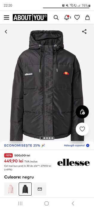 Geacă nouă Ellesse damă nr L