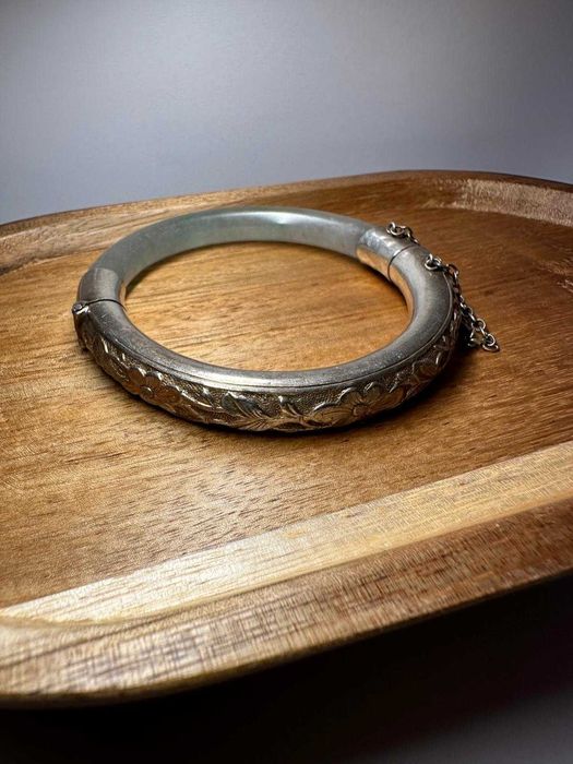 Brățară vintage din argint și jad