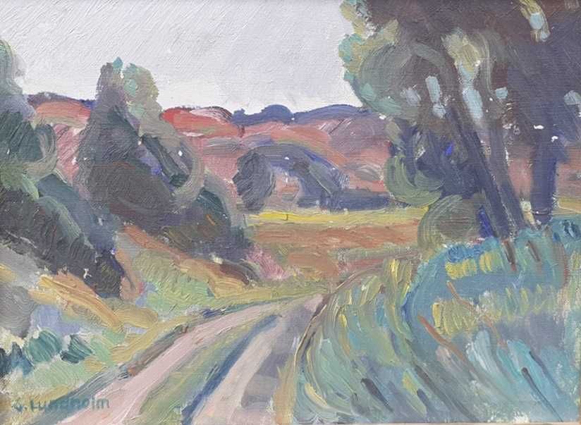 Tablou vechi - peisaj - semnat G. Lundholm