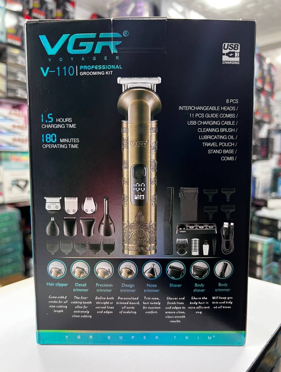 Набор парикмахера VGR Voyager V-110 8 в 1 Professional Grooming Kit