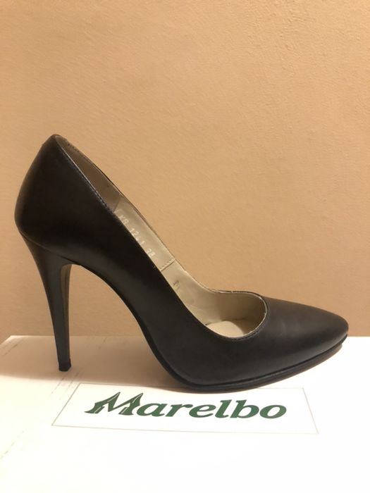 Pantofi stiletto negri piele 38 Marelbo