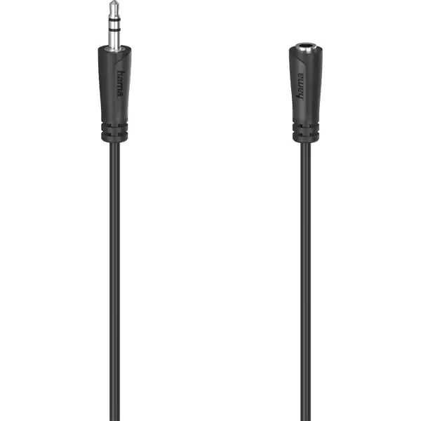 Cablu audio extensie Jack 3.5mm HAMA 205120, 3m, negru