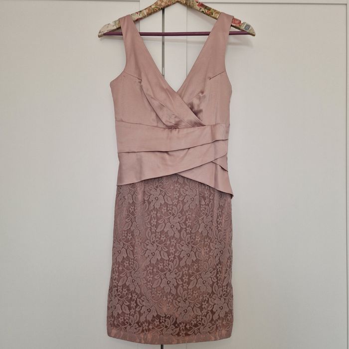 Rochie roz pudra, scurta, marime XS