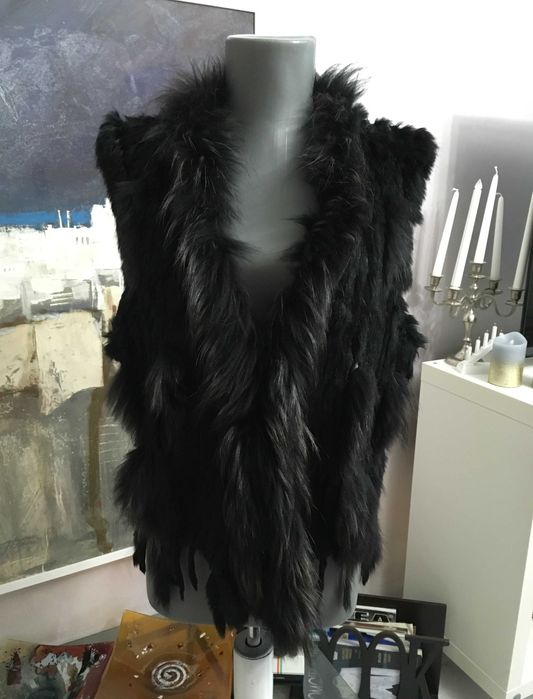 ELLA Copenhagen елек с естествен косъм заек и лисица S/M