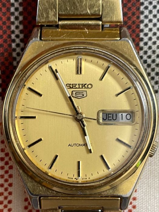 Vintage SEIKO 5 Automatic Day/Date Gold Plated Anii 80