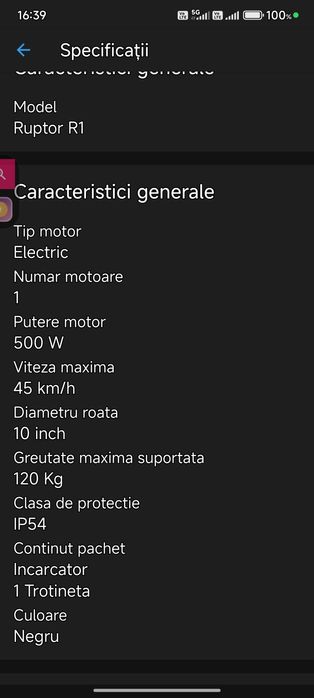 Trotineta electrica Ruptor R1 black