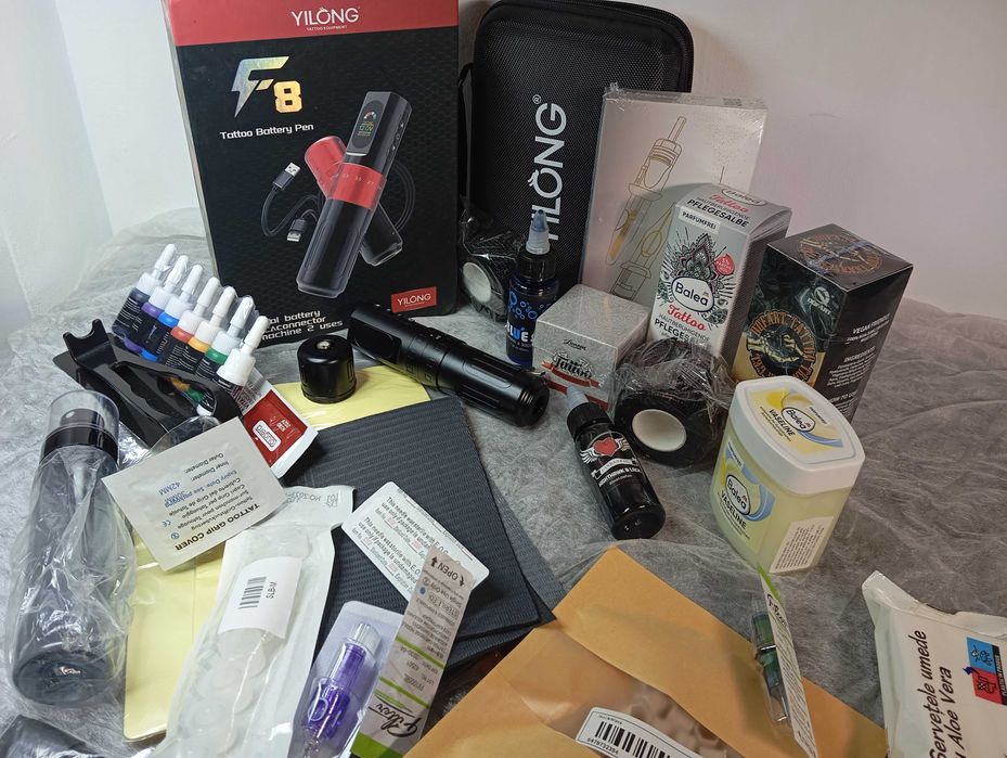 Mega Kit Aparat de tatuat Ylong F8 Multistroke 2.4 - 4.5, Strong Motor