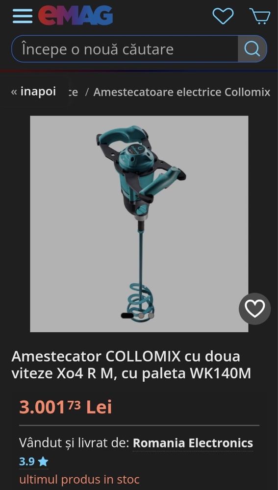 MDM vinde: Amestecator Collomix Xo4 R HF.
