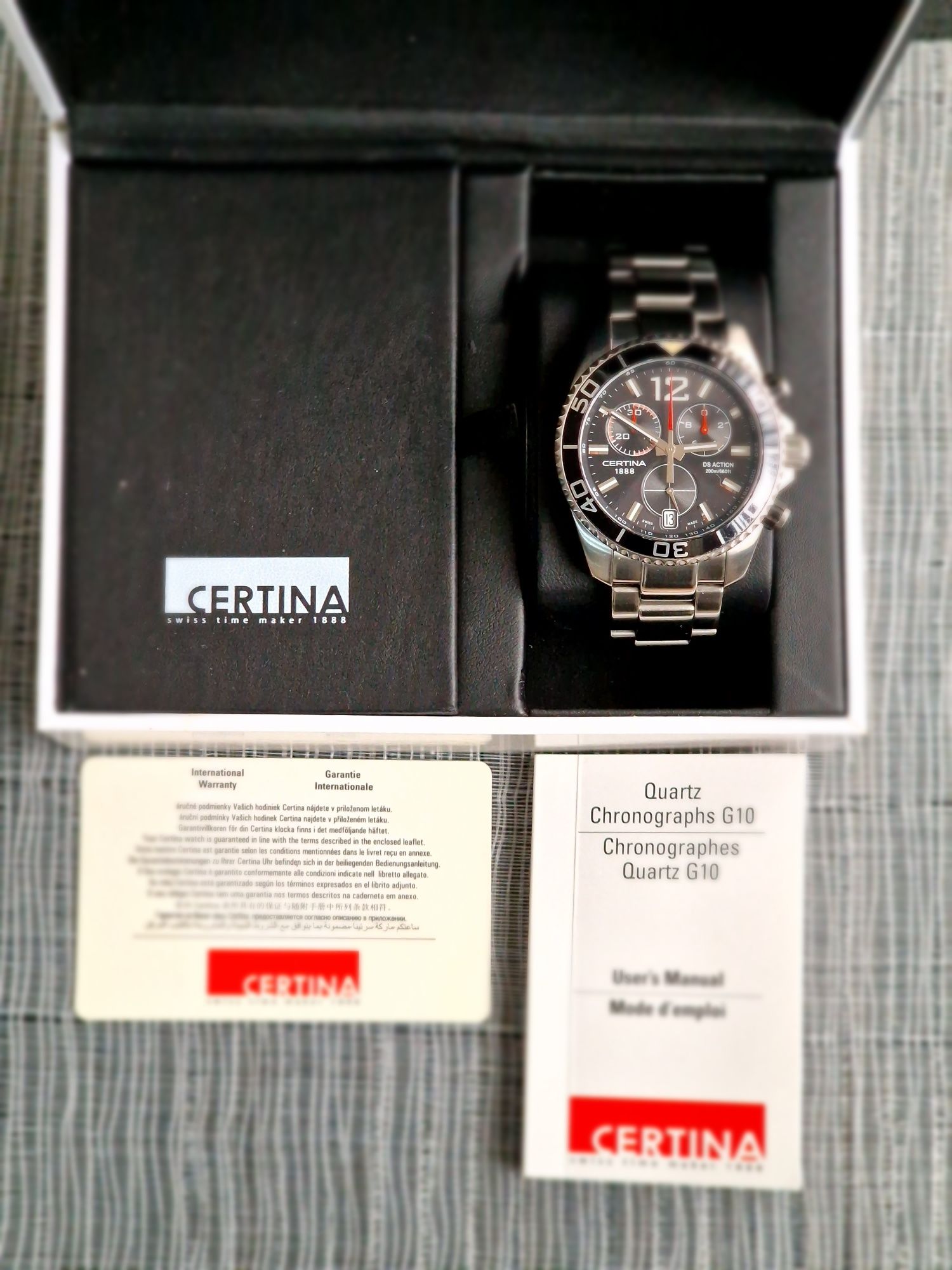 Часовник Certina DS Action chronograph black color