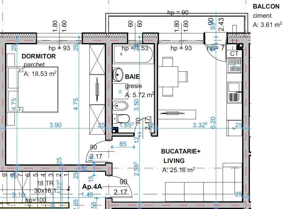 Apartament 2 camere în construcție zona Alba Mall, TVA 9 %