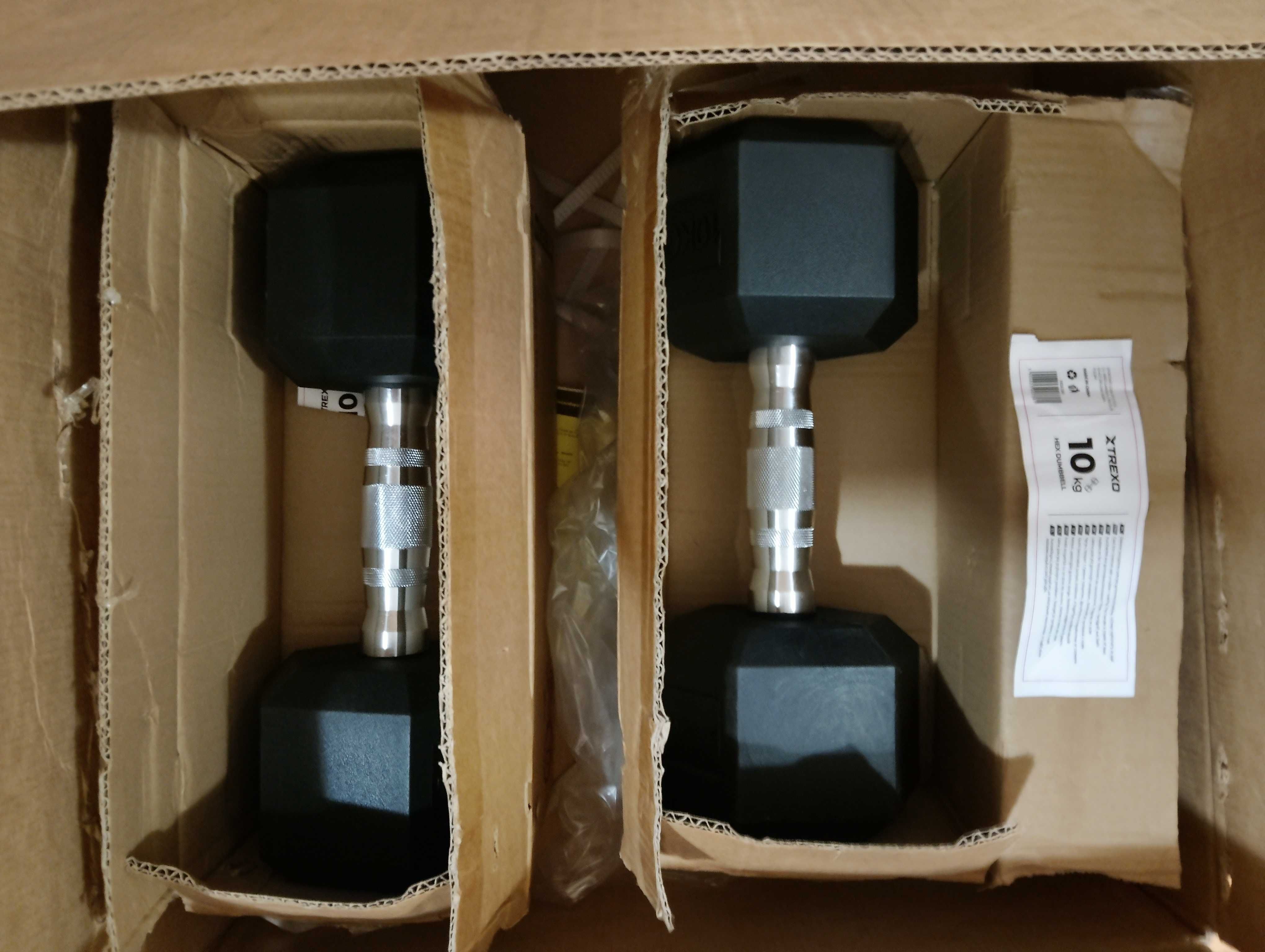 Гумирани дъмбели TREXO Hex HXD100  2* 10кг