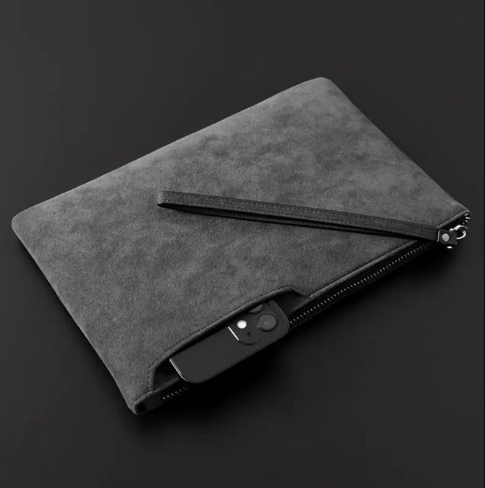 Елегантен Мъжки калъф в сиво 26х17см