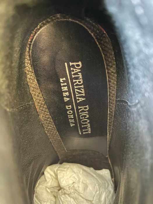 Botine rosii cu toc din piele Patrizia Rigotti