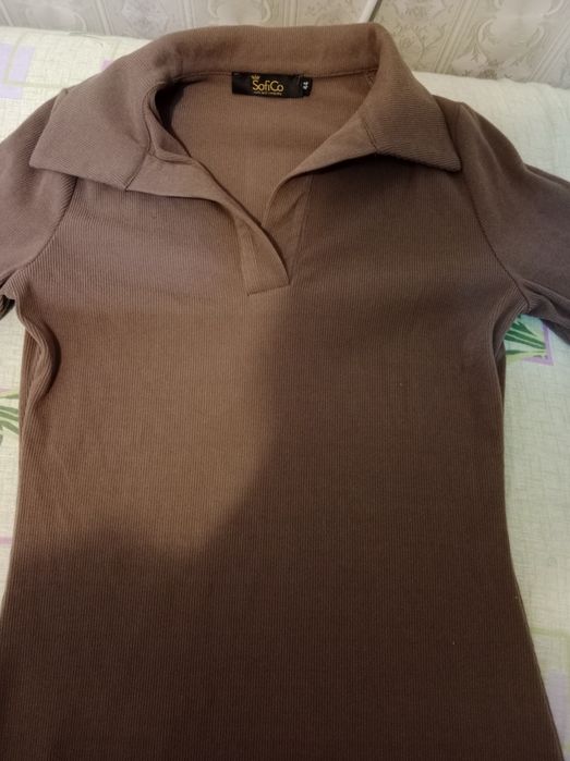 Продам платье цена 6тыс, ткань микровельвет цвет коричневый, 44размер