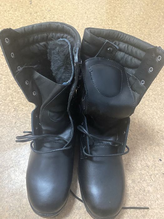 Берцы военные зимние кожанные с шерстью