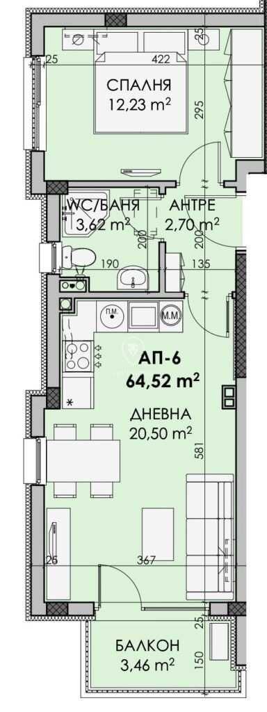 Продава се Двустаен апартамент в Бургас, Сарафово - 65 кв.м за 1420 €/кв.м - Снимка #1