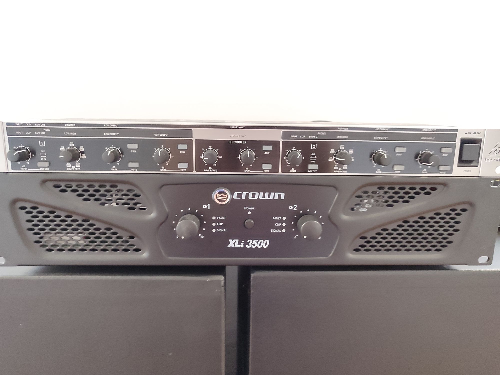 Sistem audio complet compact 2.2, Boxe, amplificator, crossover,