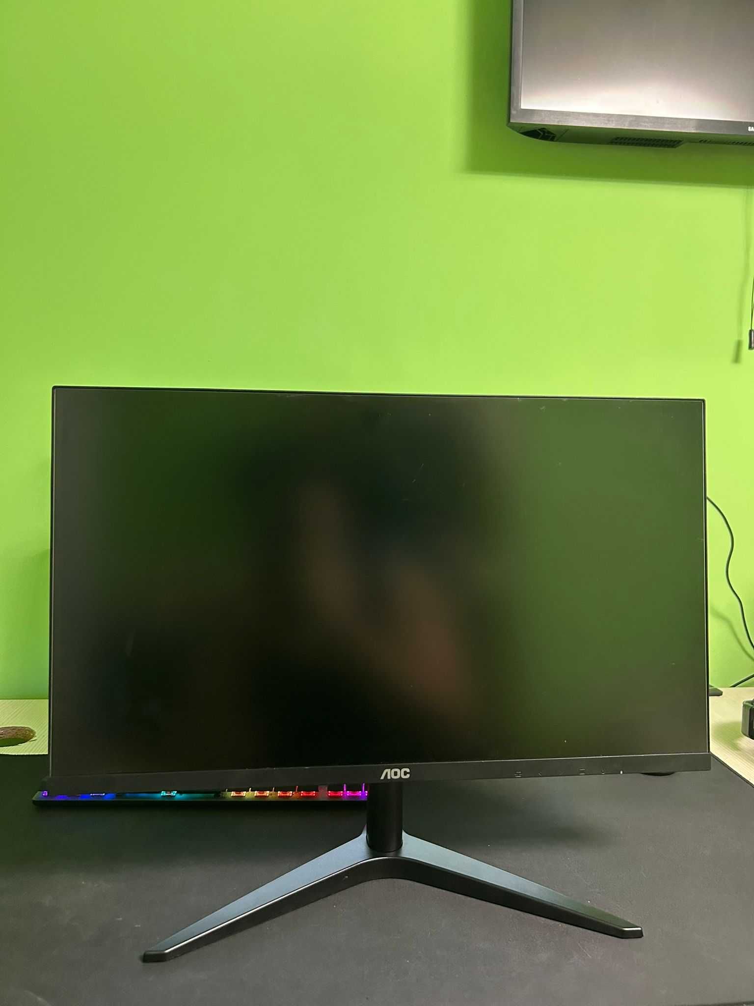 Monitor LED MVA AOC 23.6", Full HD, HDMI, Negru, 24B1H +cablu HDMI