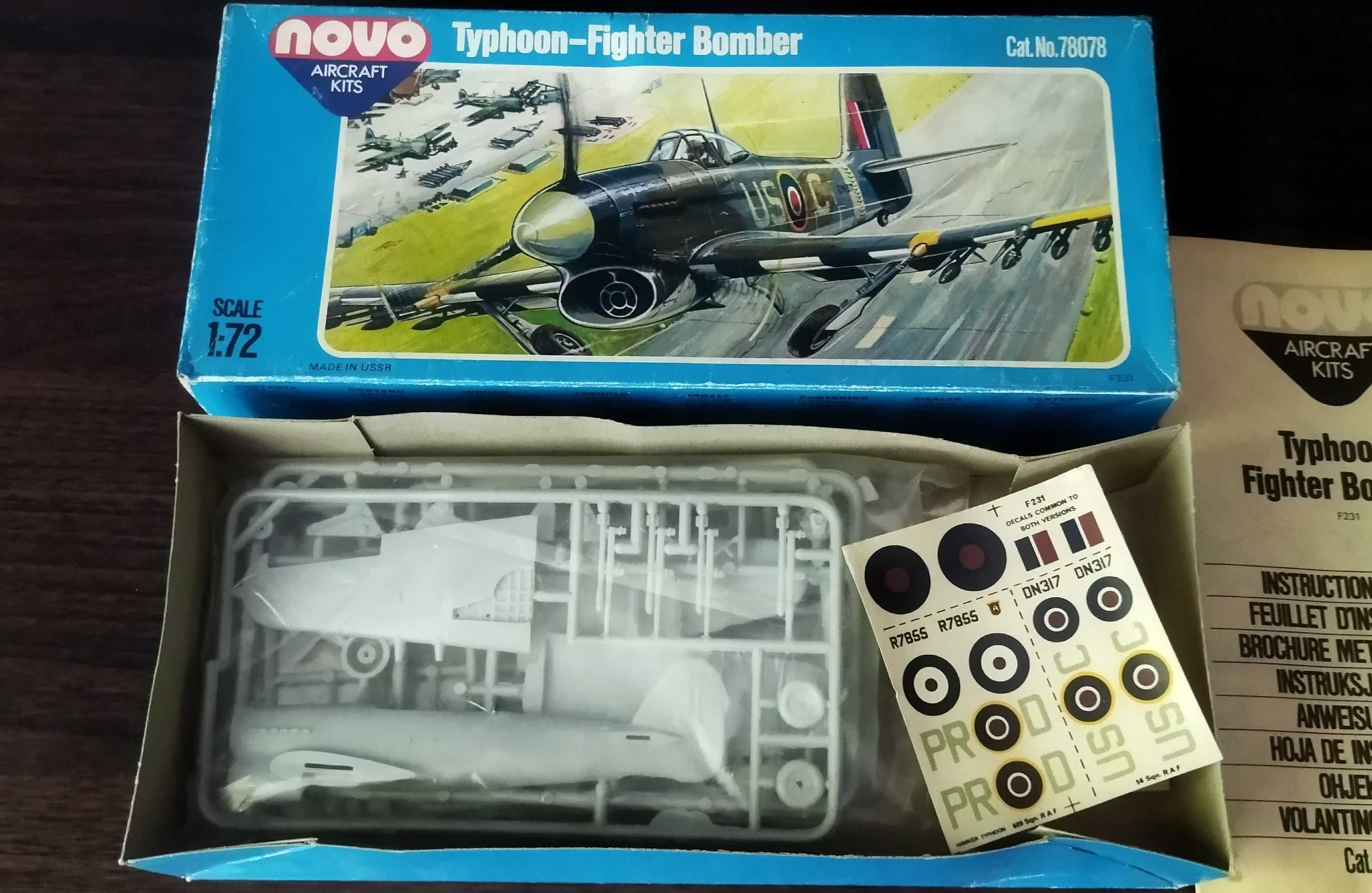 сборная модель самолёта Хокер Тайфун 1/72 NOVO Ташигрушка СССР!