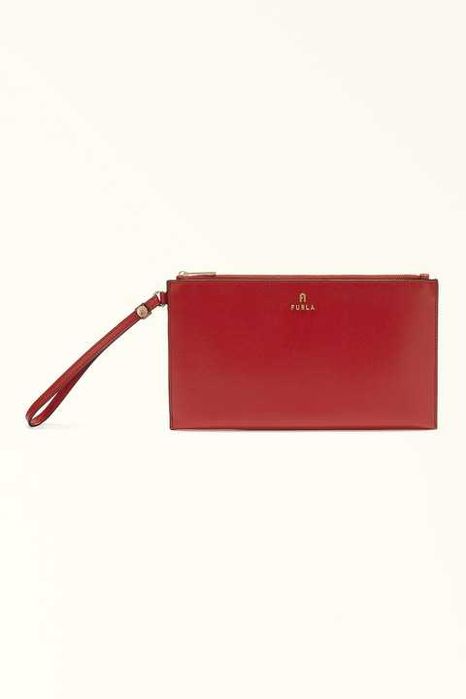 Furla, Кожен клъч Camelia с каишка за китката, Червен