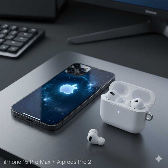iPhone 15 Pro MAX Natural Titanium + AirPods Pro2